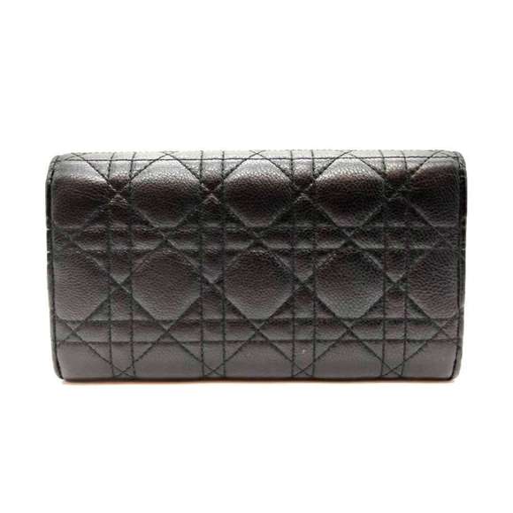 CHRISTIAN DIOR Caro Orchid Long Wallet Black Leather - Picture 2 of 6